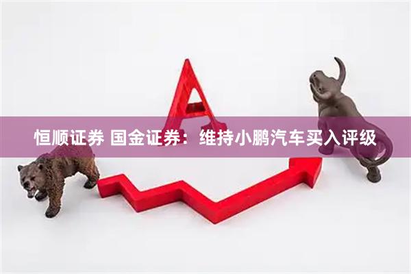 恒顺证券 国金证券：维持小鹏汽车买入评级