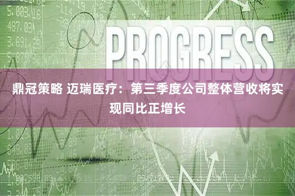 鼎冠策略 迈瑞医疗：第三季度公司整体营收将实现同比正增长